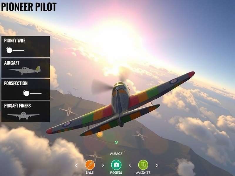 Pioneer Pilot gameplay screenshot showing aircraft in flight